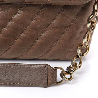 Chanel Calfskin Surpique Chevron Jumbo Flap Brown 14 of 16