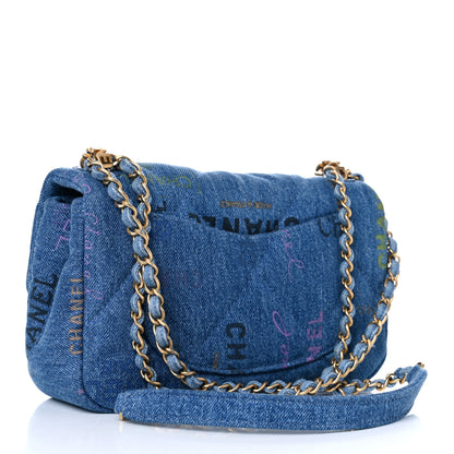 Chanel Denim Quilted Mini Denim Mood Rectangular Flap Blue Multicolor 3 of 10