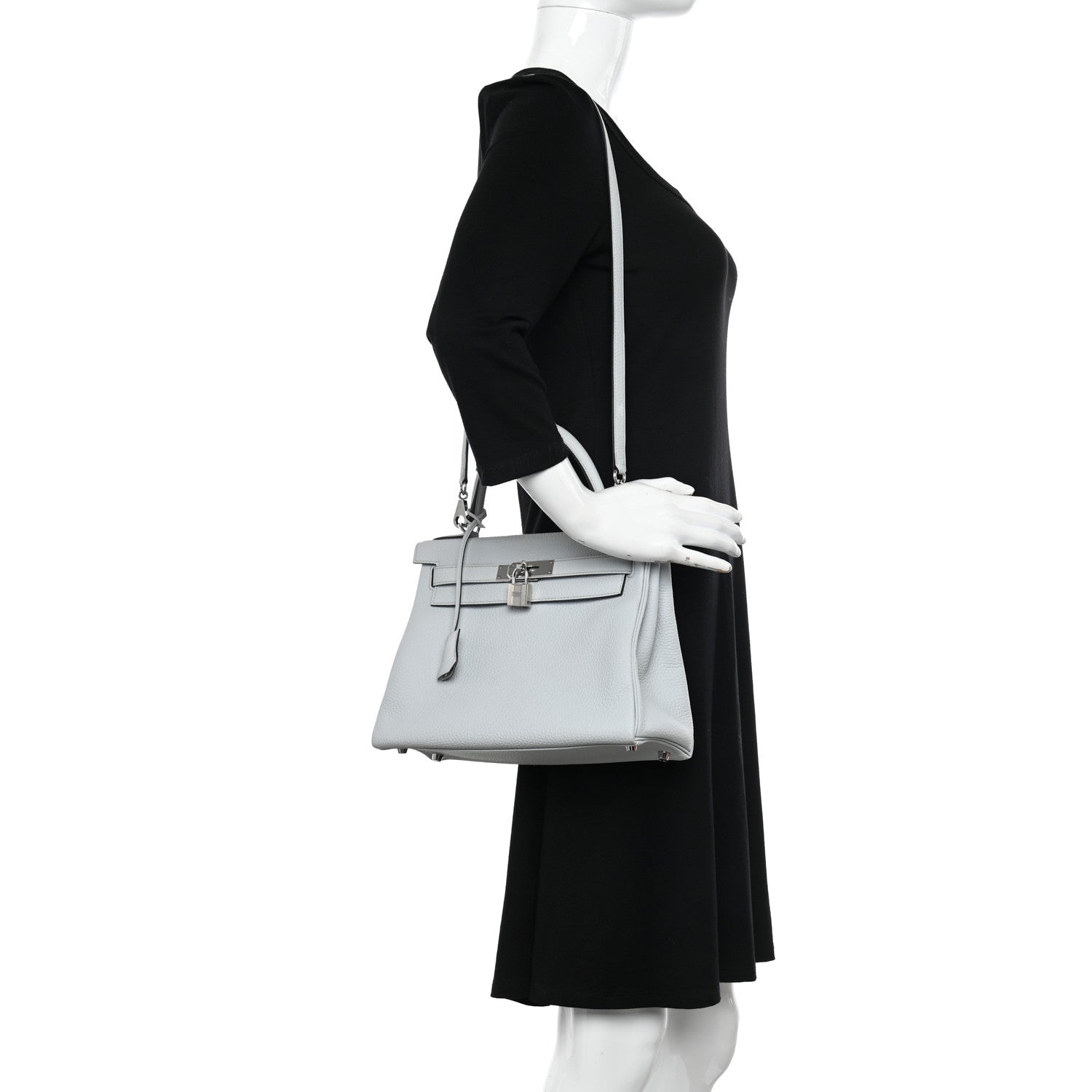 Hermes Taurillon Clemence Kelly Retourne 28 Bleu Pale 2 of 11
