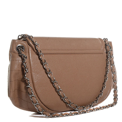 Chanel Caviar Half Moon Large Flap Dark Beige 3 of 8