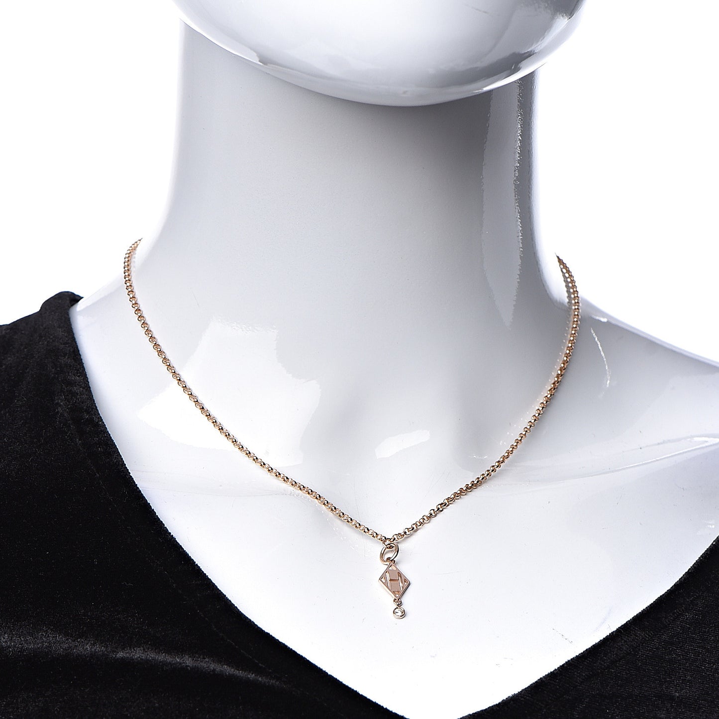 18K Rose Gold Diamond Gambade Pendant Necklace