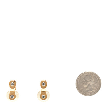 Louis Vuitton Metal Pearl LV Speedy Earrings Gold 2 of 7