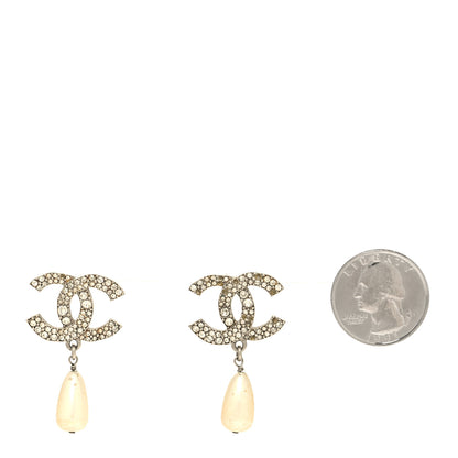 Chanel Crystal Pearl CC Drop Earrings 2 of 6