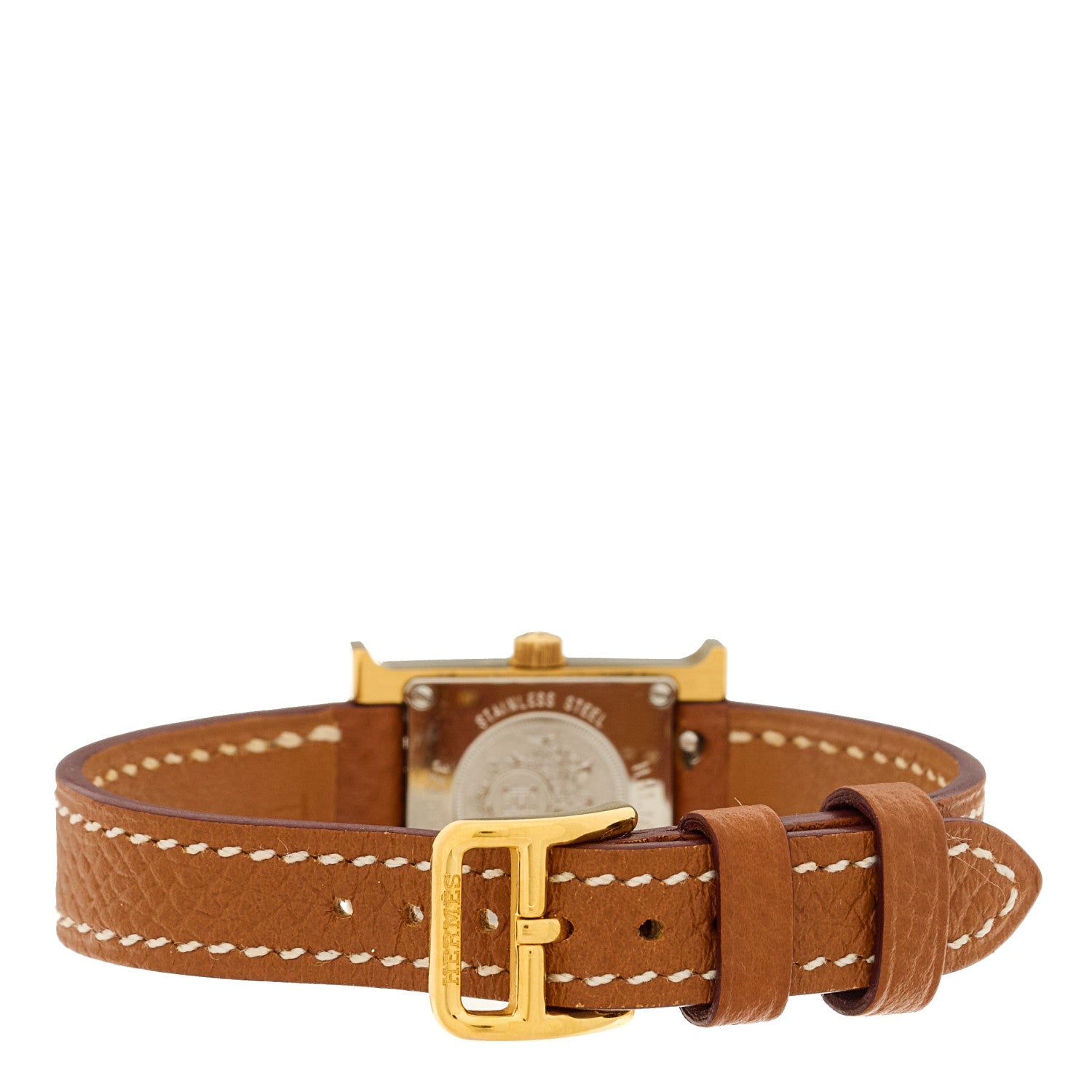 Hermes Stainless Steel Epsom 17.2mm Heure H Hour Quartz Watch Gold 3 of 4