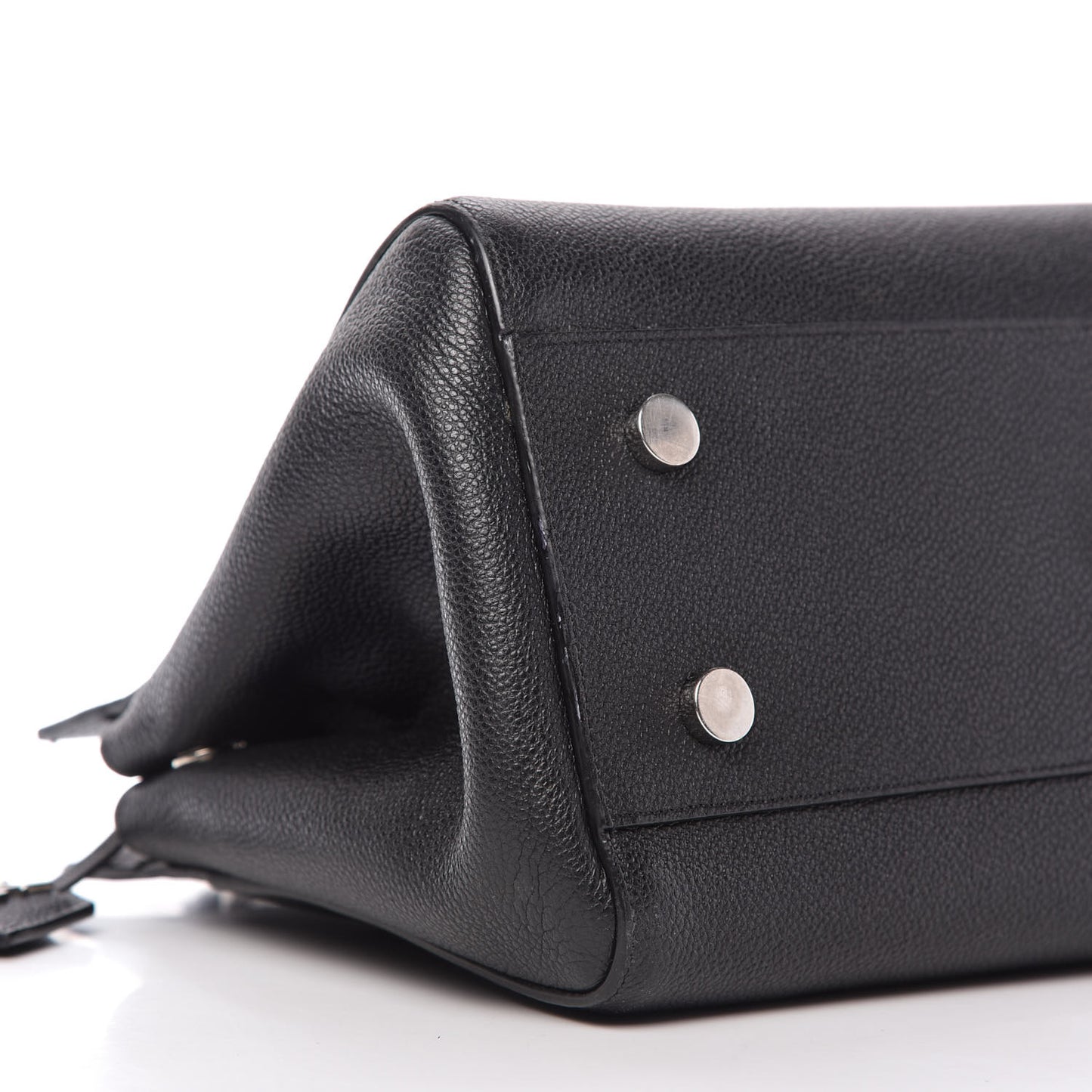 Grained Calfskin Small Cabas Rive Gauche Black
