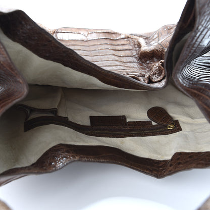Nancy Gonzalez Crocodile Hobo Brown 4 of 12