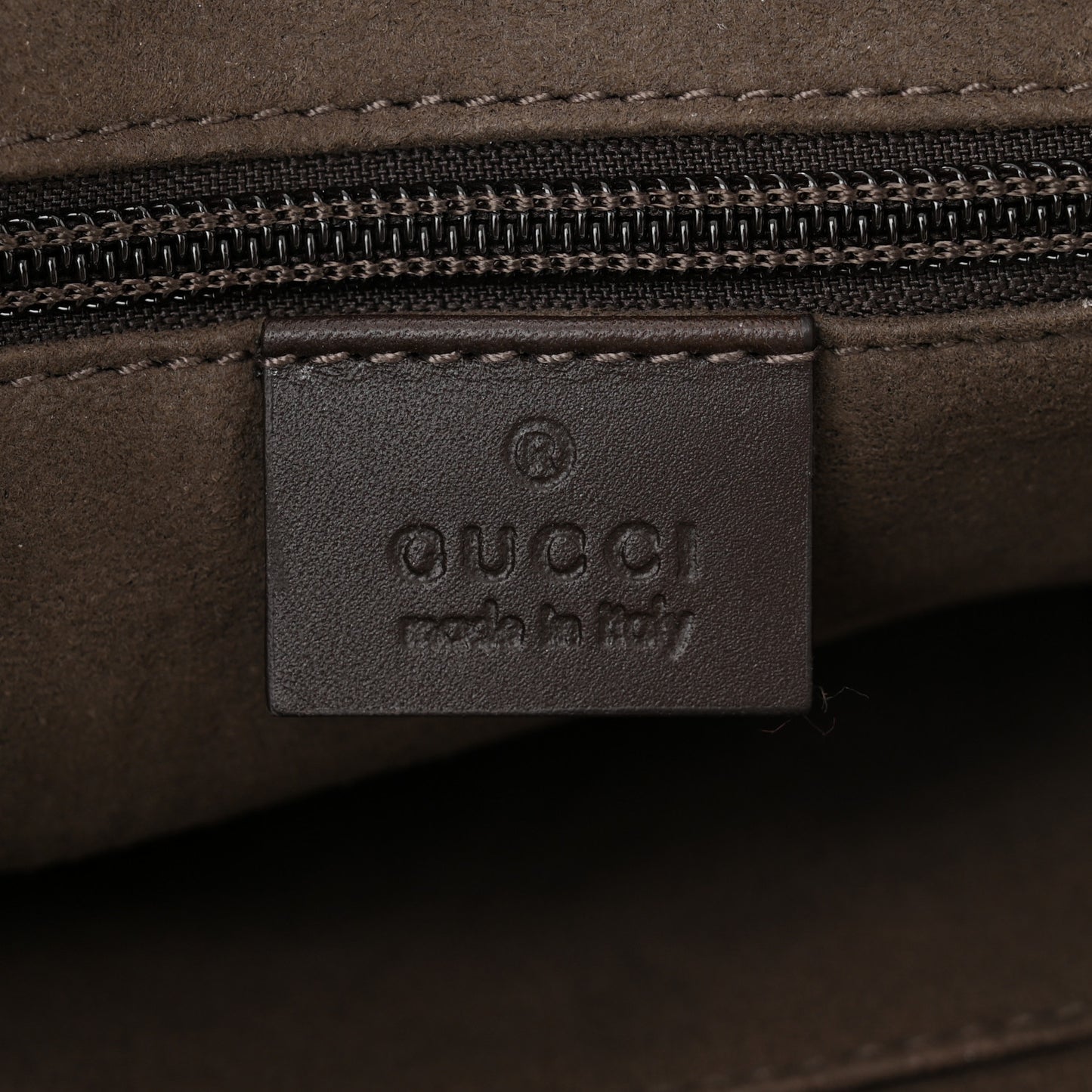 GG Supreme Monogram Small Zippered Tote Dark Brown