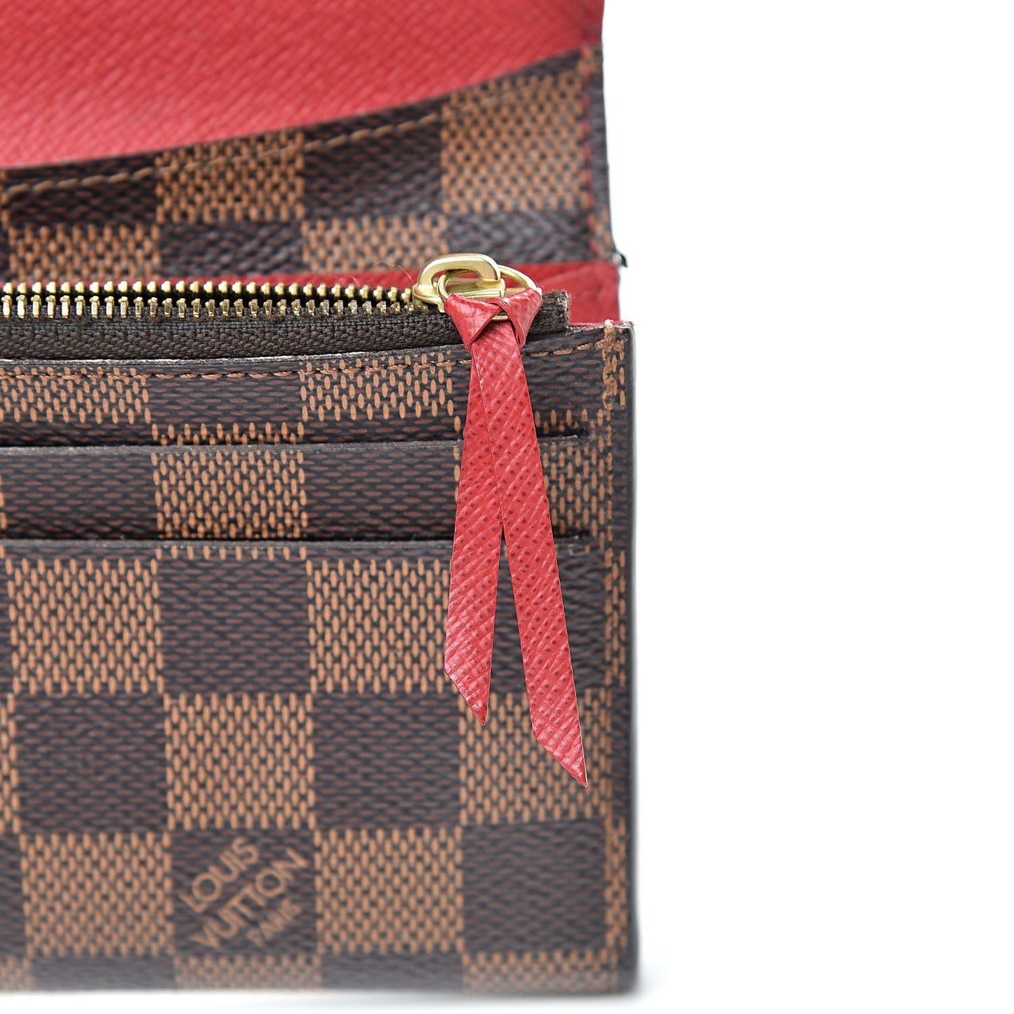 Damier Ebene Emilie Wallet Red