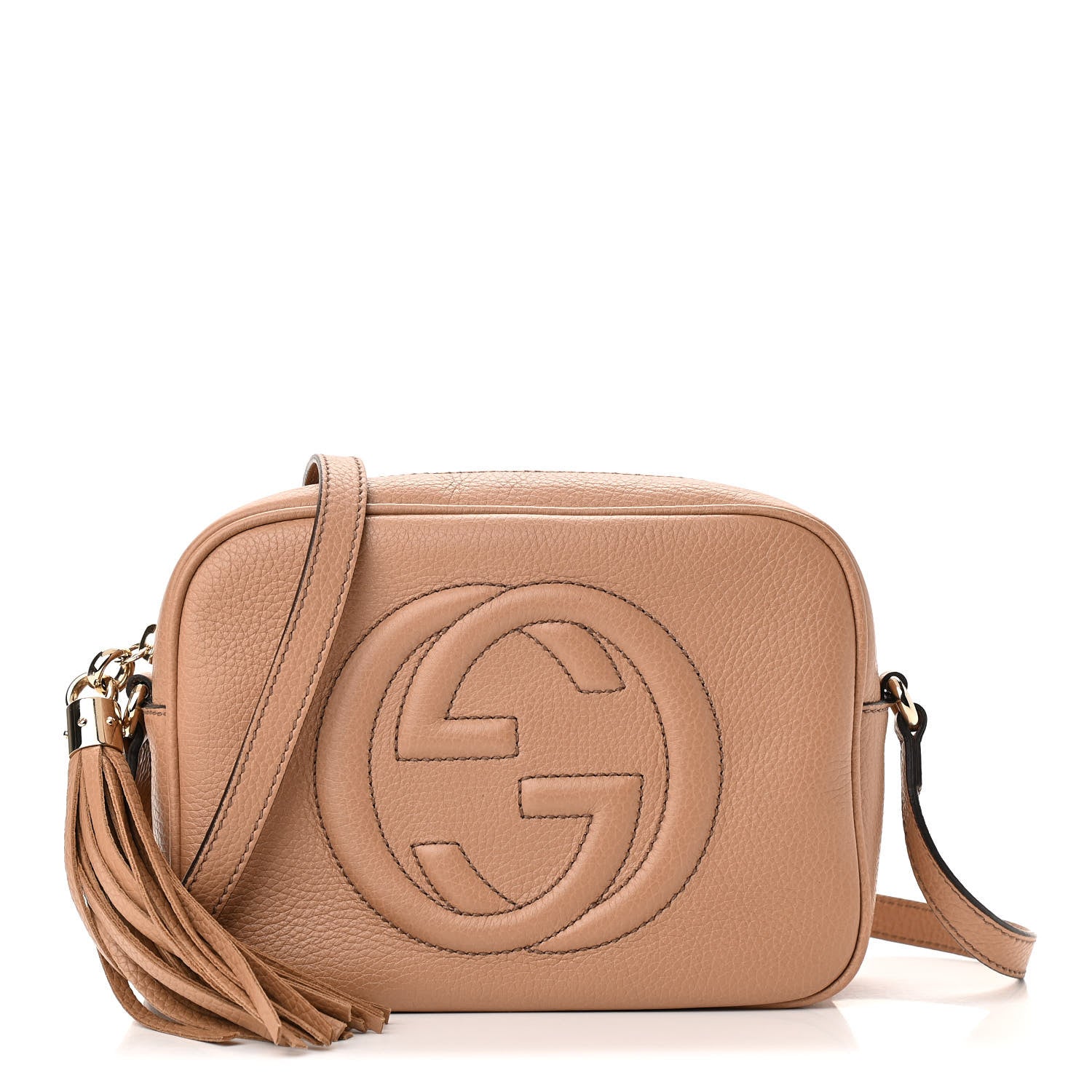 Gucci Pebbled Calfskin Small Soho Disco Bag Camelia 1 of 12