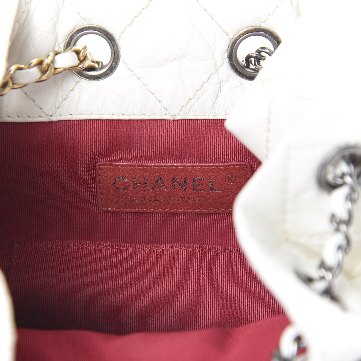 Chanel Aged Calfskin Quilted Small Gabrielle Backpack Black White 5 of 13