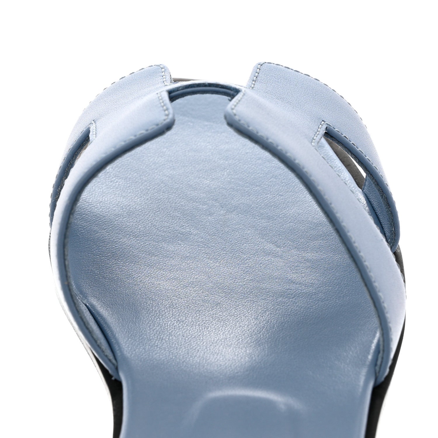 Hermes Box Calfskin Oran Sandals 36.5 Light Bleu 9 of 10