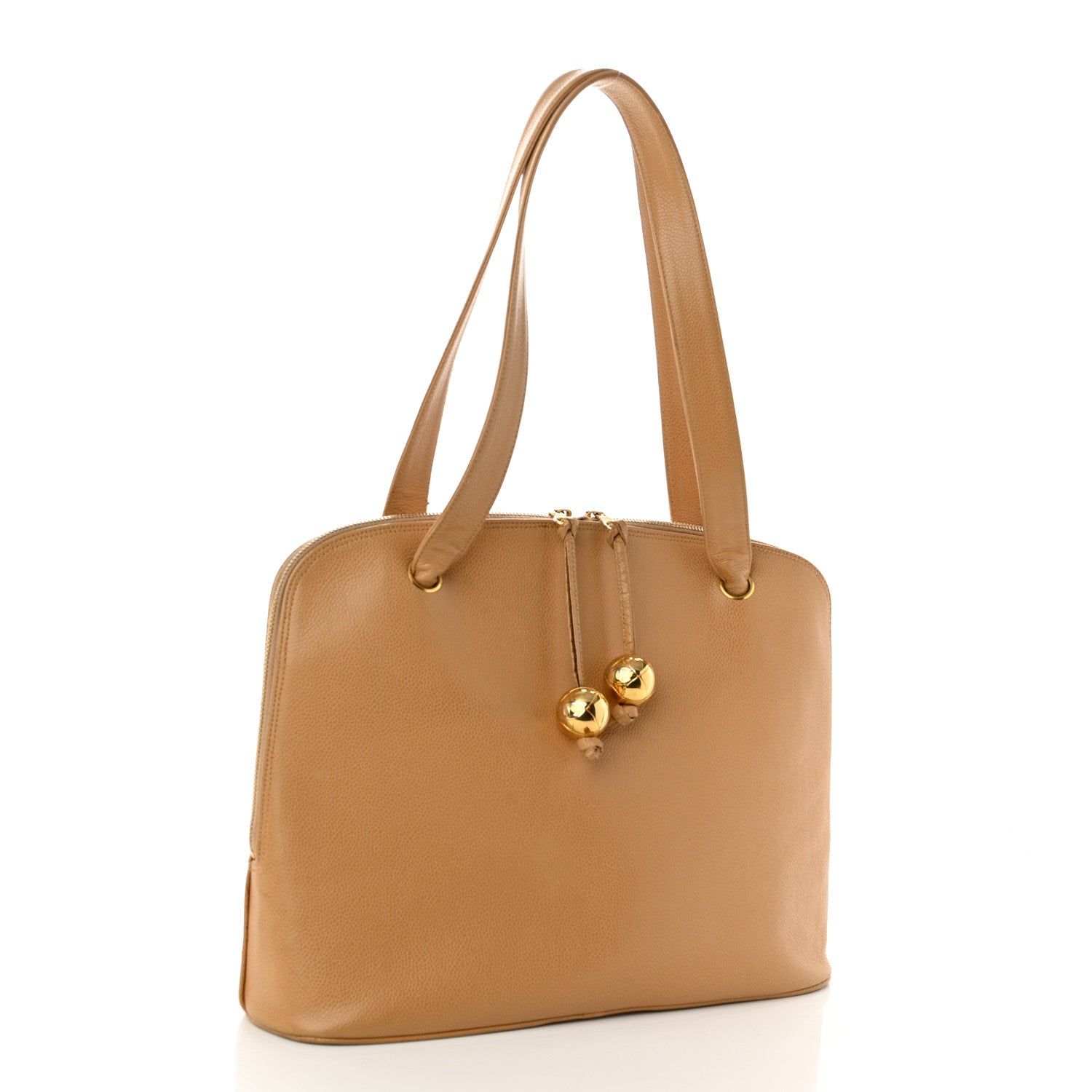 Chanel Caviar Large CC Shoulder Bag Beige 2 of 11