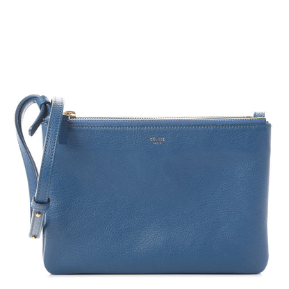 Celine Lambskin Small Trio Crossbody Bag Denim 1 of 10