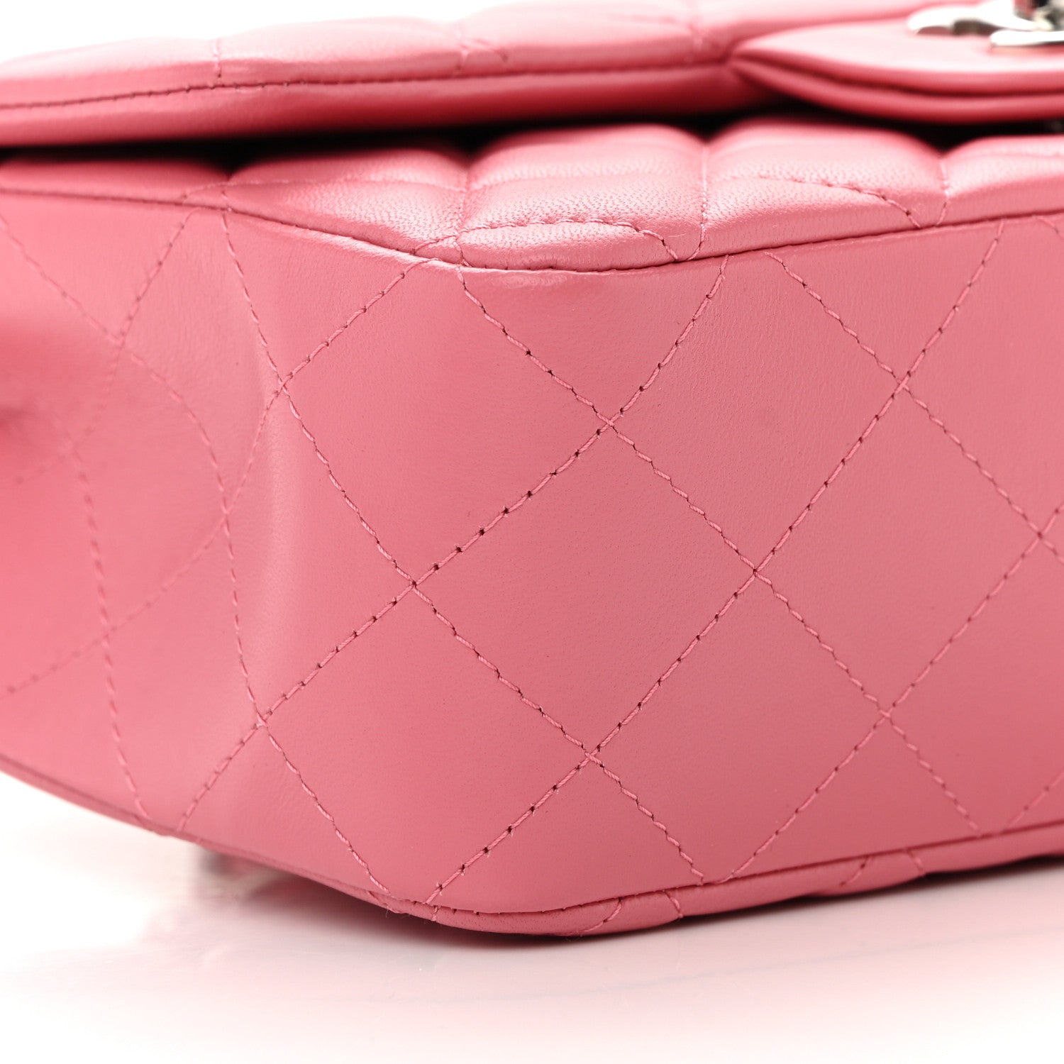 Chanel Lambskin Quilted Mini Rectangular Flap Pink 9 of 12