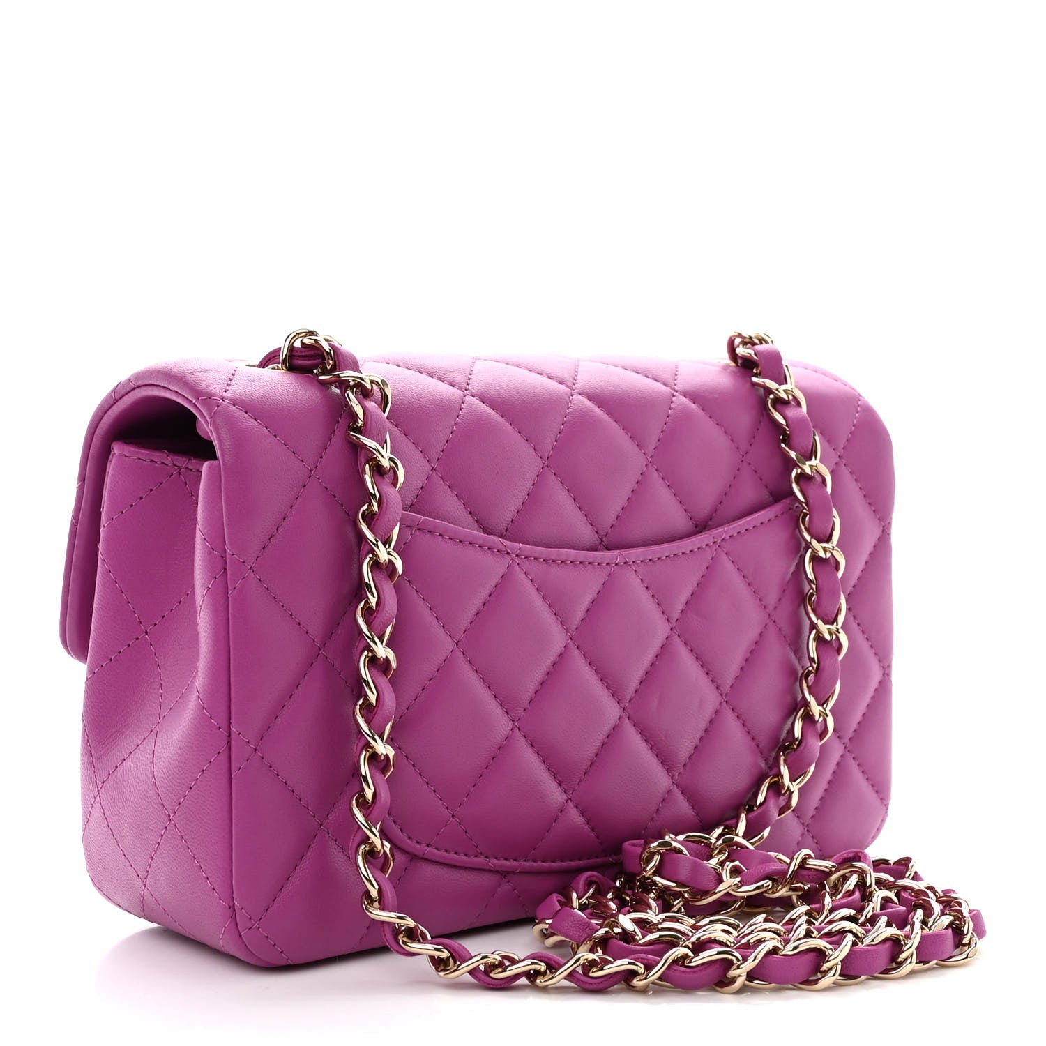Chanel Lambskin Quilted Mini Rectangular Flap Purple 3 of 11