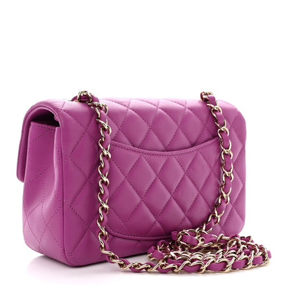 Chanel Lambskin Quilted Mini Rectangular Flap Purple 3 of 11