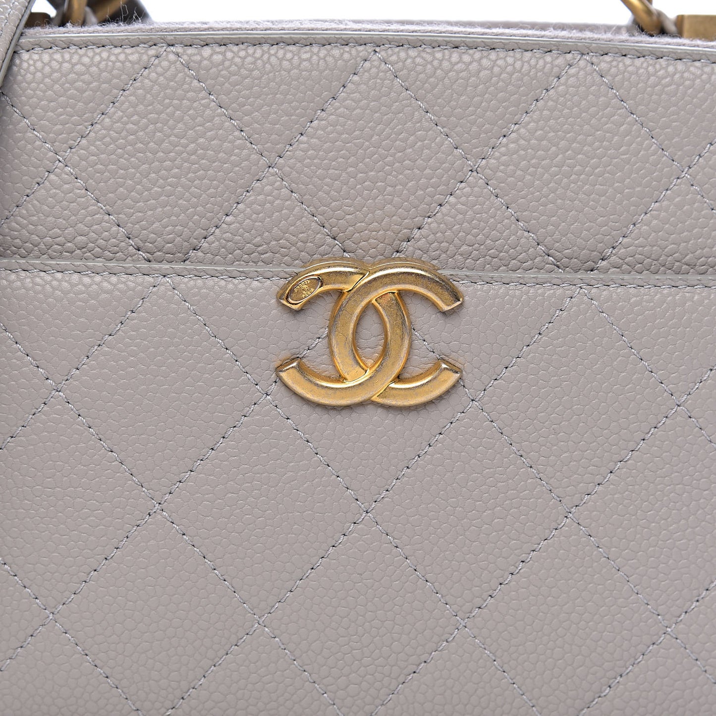 Caviar Quilted Small Camera Case Grey