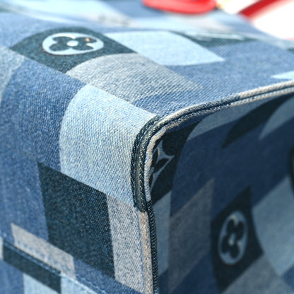 Louis Vuitton Denim Damier Monogram Onthego Blue Rouge 10 of 14