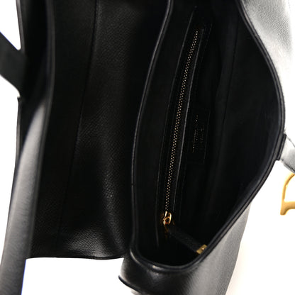 Christian Dior Grained Calfskin Saddle Bag Black 5 of 10