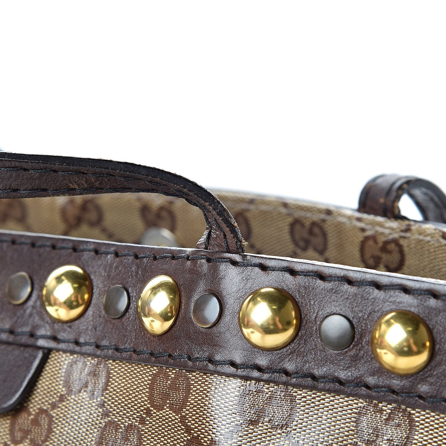Crystal Monogram Medium Babouska Shopping Tote Dark Brown