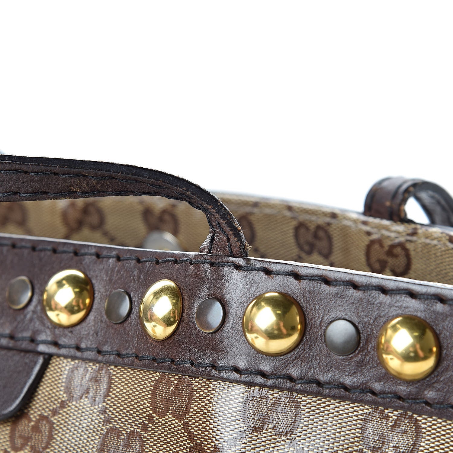 Gucci Crystal Monogram Medium Babouska Shopping Tote Dark Brown 15 of 15