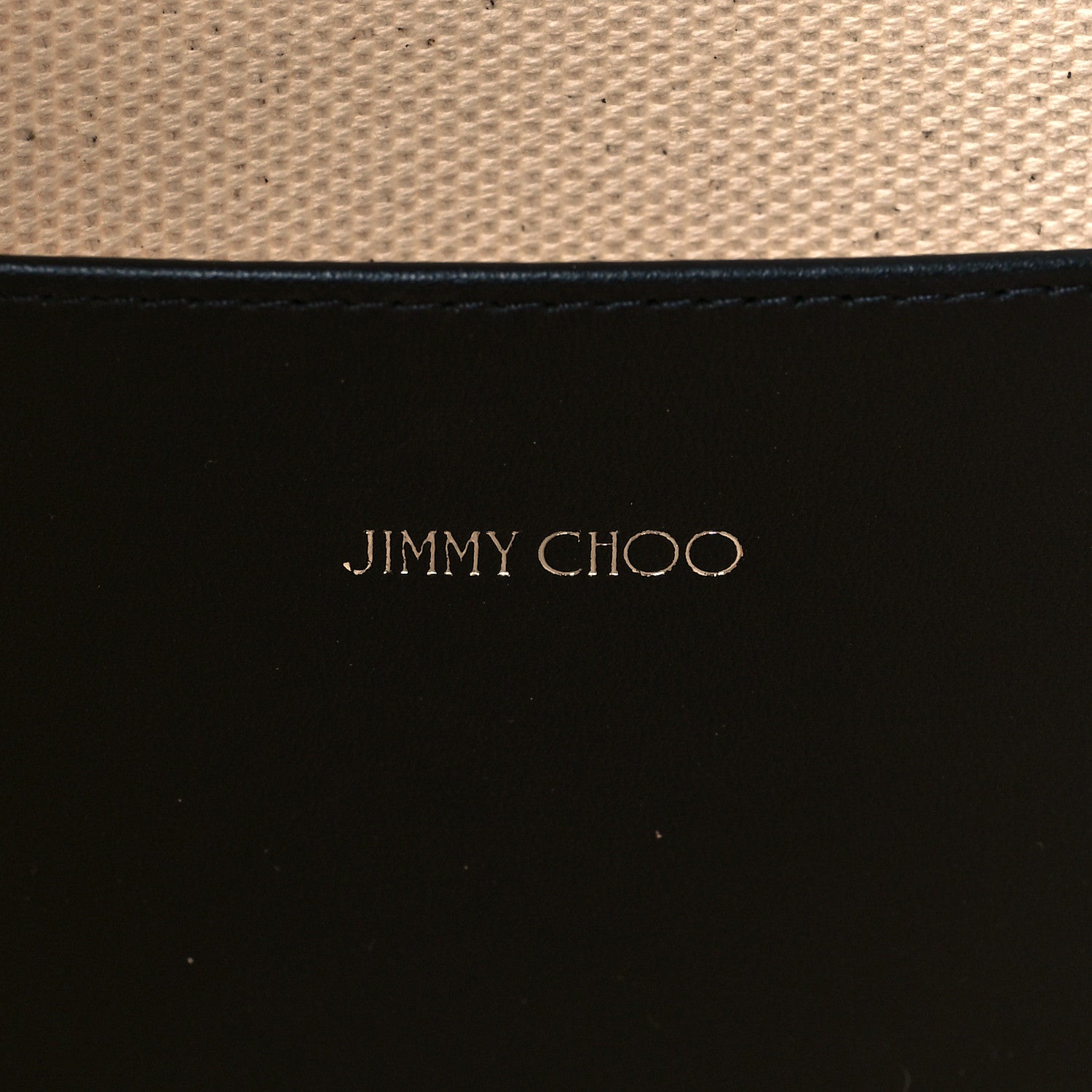 Jimmy Choo Canvas Logo Tote Natural Black 6 of 11