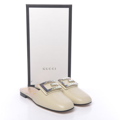 Gucci Malaga Kid Crystal Square G Madelyn Slippers 38.5 Vintage White 9 of 9