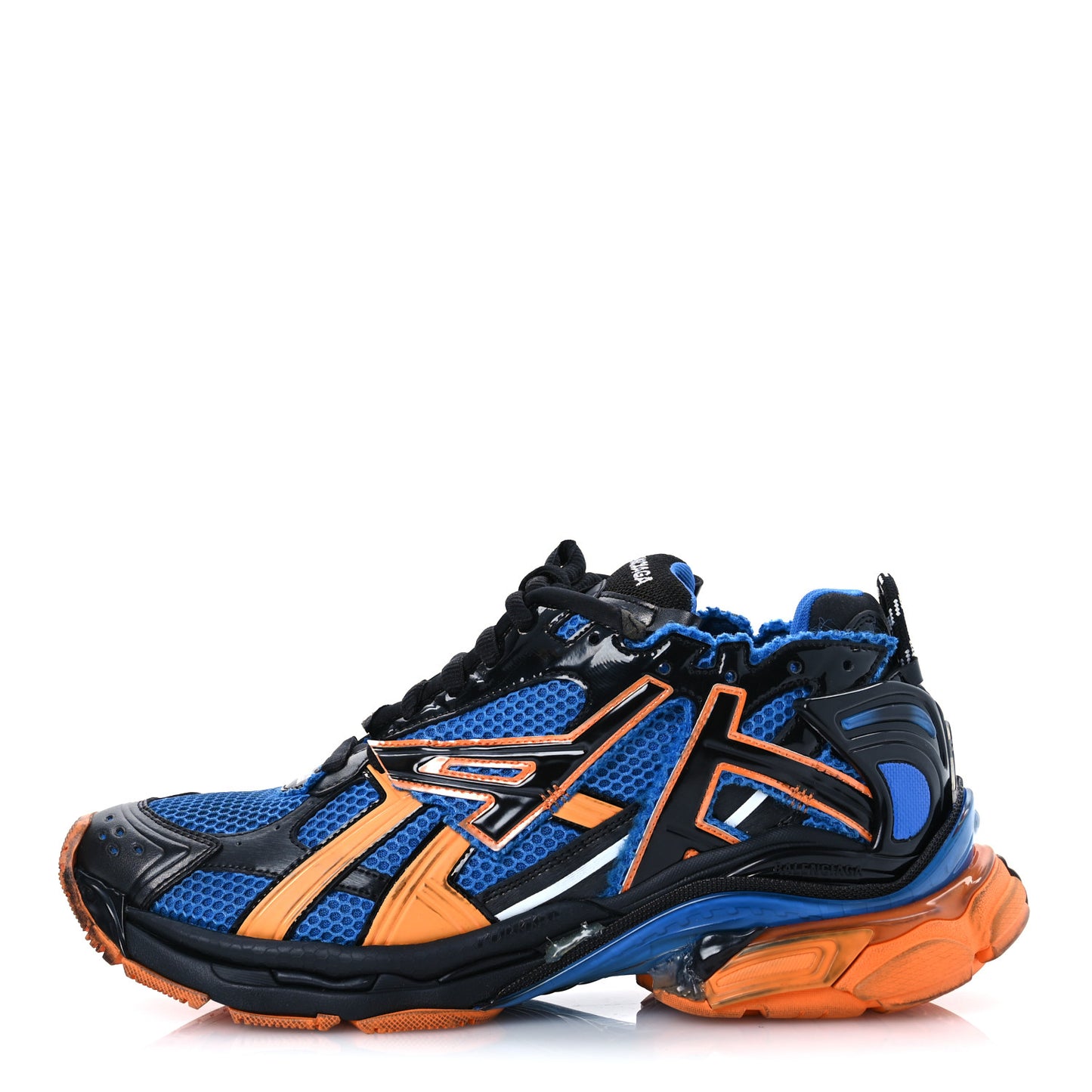 Mesh Rubber Bi-Color Mens Runner Sneakers 12 Blue Orange Black White