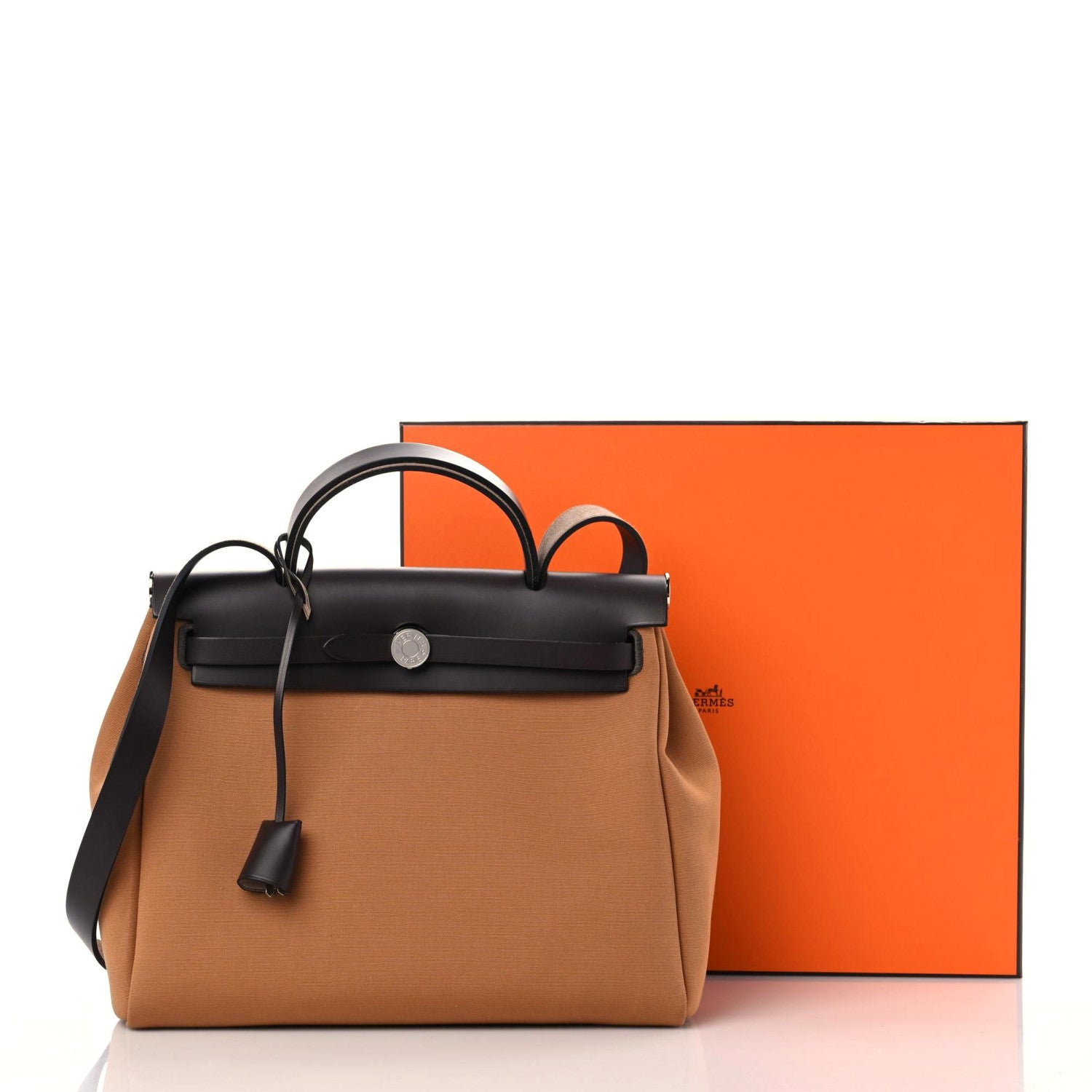 Hermes Toile Officier Vache Hunter Verso Herbag Zip Retourne PM 31 Dune Etoupe Ebene 10 of 10
