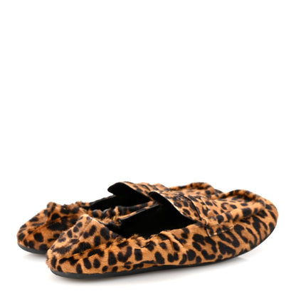 Miu Miu Ruches Animal Print Calf Hair Loafers 38 Honey 5 of 9
