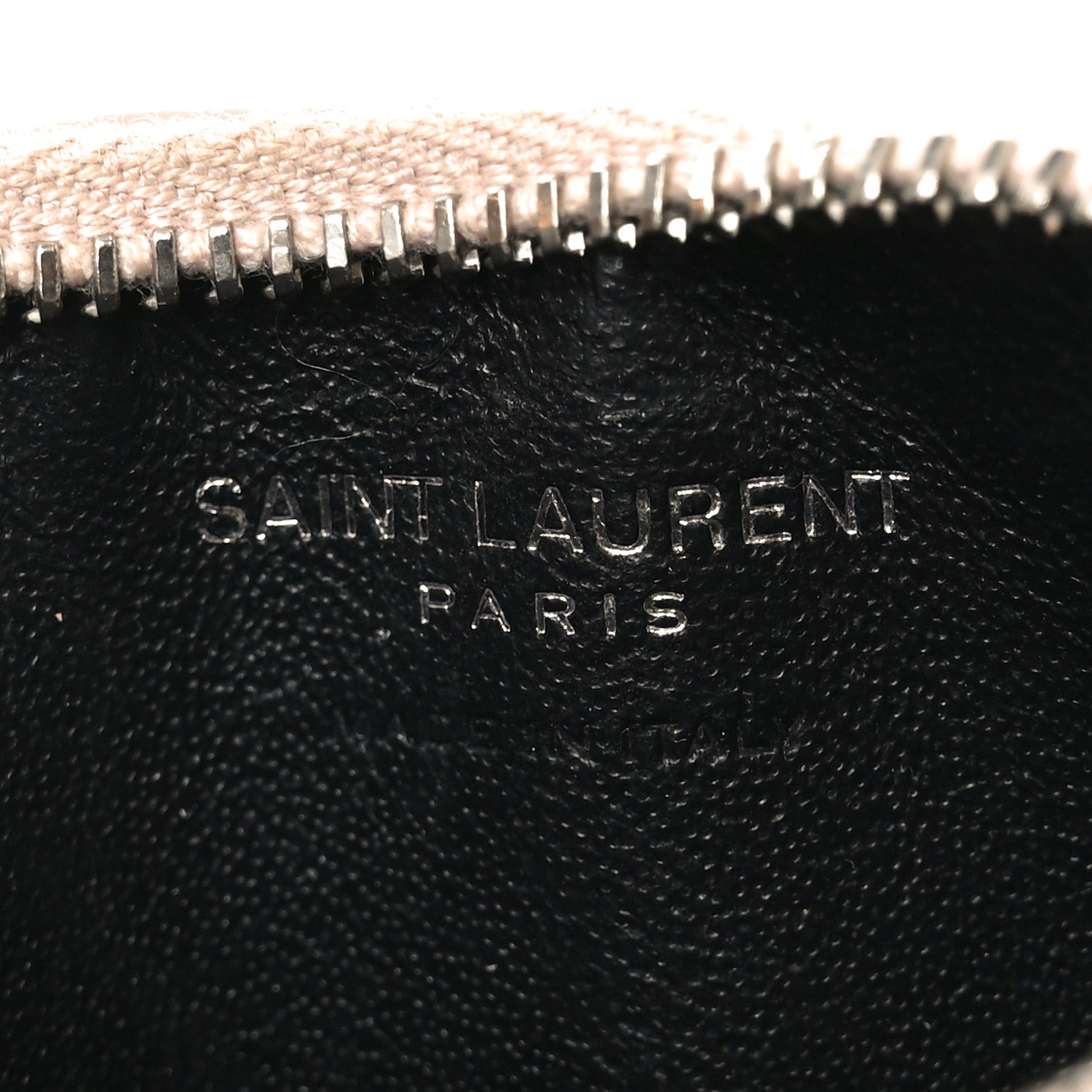 Saint Laurent Grain De Poudre Matelasse Chevron Monogram Fragments Zippered Card Case Marble Pink 6 of 9
