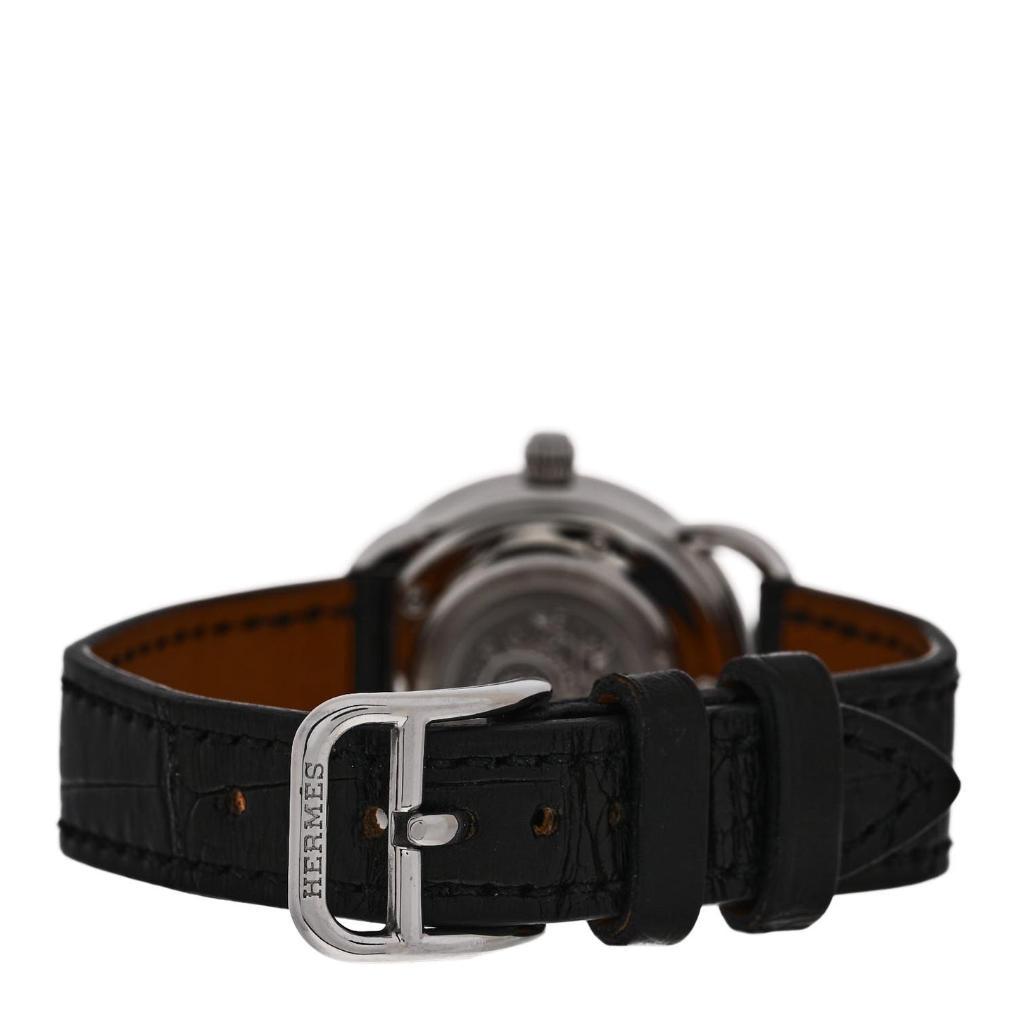 Stainless Steel Alligator Diamond Mother of Pearl 28mm Arceau Quartz Watch Noir