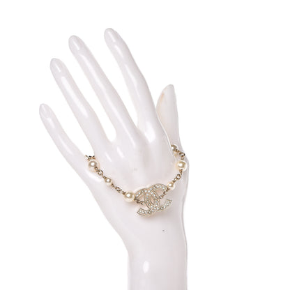 Chanel Pearl Crystal CC Bracelet Gold 2 of 5