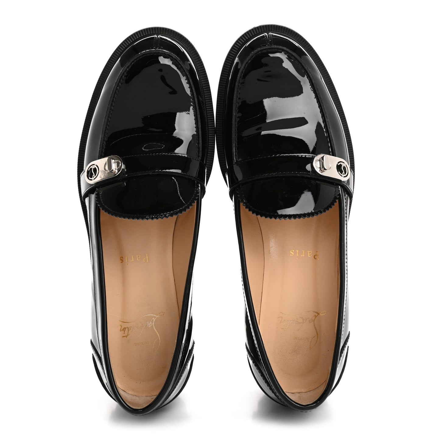 Patent Lock Woody Loafers 36.5 Black