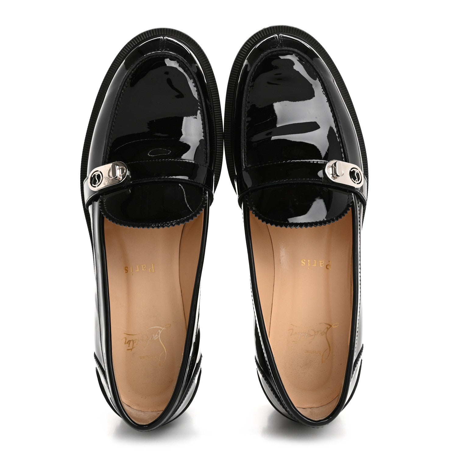 Christian Louboutin Patent Lock Woody Loafers 36.5 Black 2 of 14