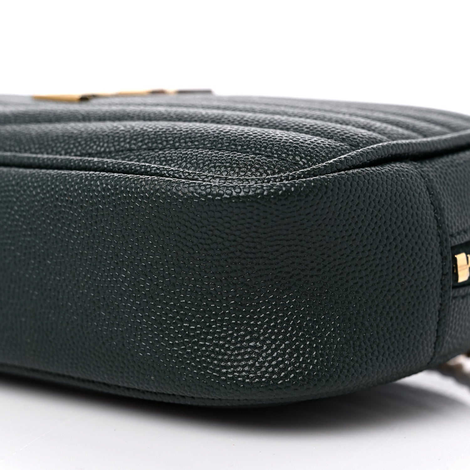 Saint Laurent Grain De Poudre Matelasse Monogram Mini Lou Camera Bag New Vert Fonce 9 of 12