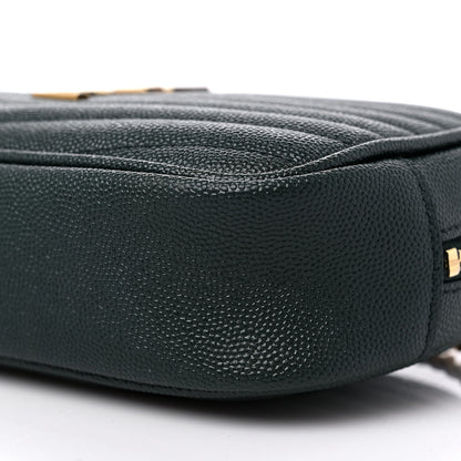 Saint Laurent Grain De Poudre Matelasse Monogram Mini Lou Camera Bag New Vert Fonce 9 of 12