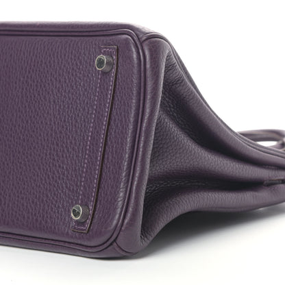 Hermes Taurillon Clemence Birkin 30 Raisin 9 of 9