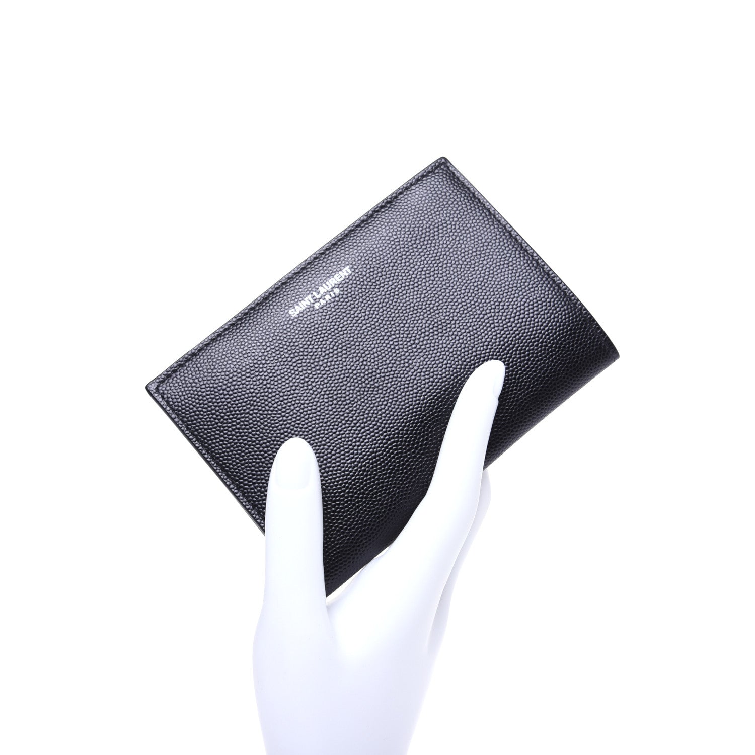 Saint Laurent Grain De Poudre Zipped Card Case Black 2 of 10