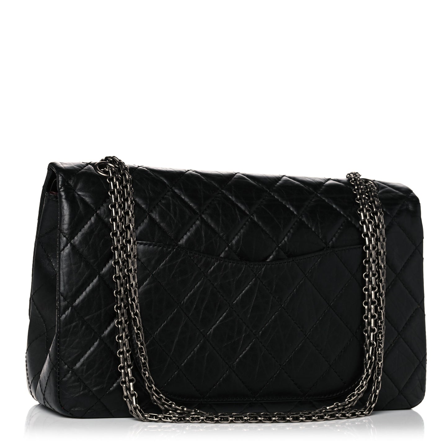 Aged Calfskin Quilted 2.55 Reissue 227 Flap Black
