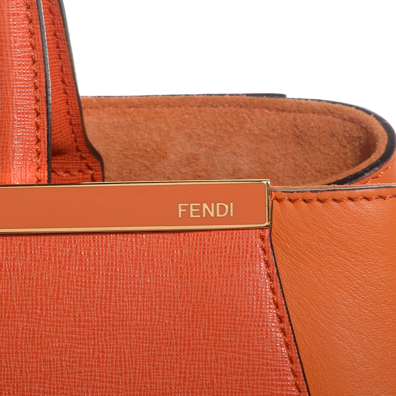 Fendi Vitello Elite Regular 2Jours Tote Arancio 4 of 12