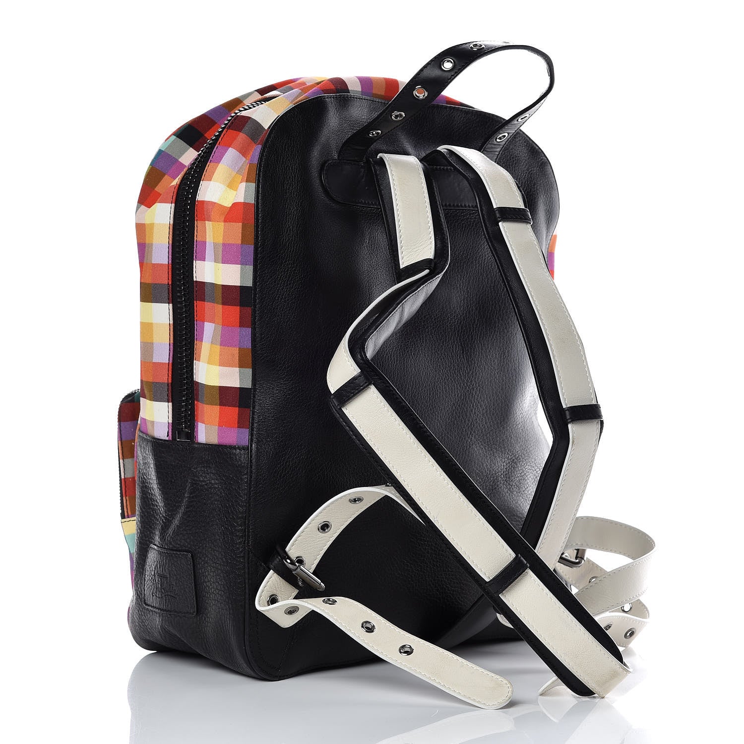 Christian Louboutin Nylon Carreaux Calfskin Aliosha Backpack Black Multicolor 3 of 12