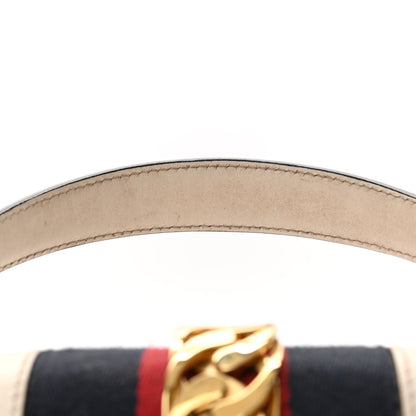 Gucci Calfskin Web Medium Sylvie Top Handle Bag White 16 of 17