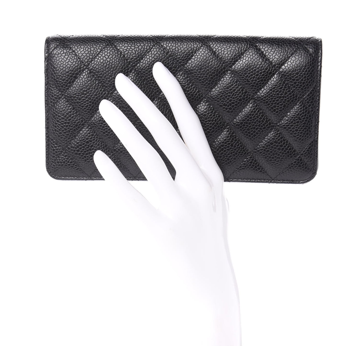 Caviar Quilted Yen Wallet Black