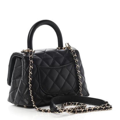 Chanel Caviar Quilted Extra Mini Coco Handle Flap Black 3 of 9