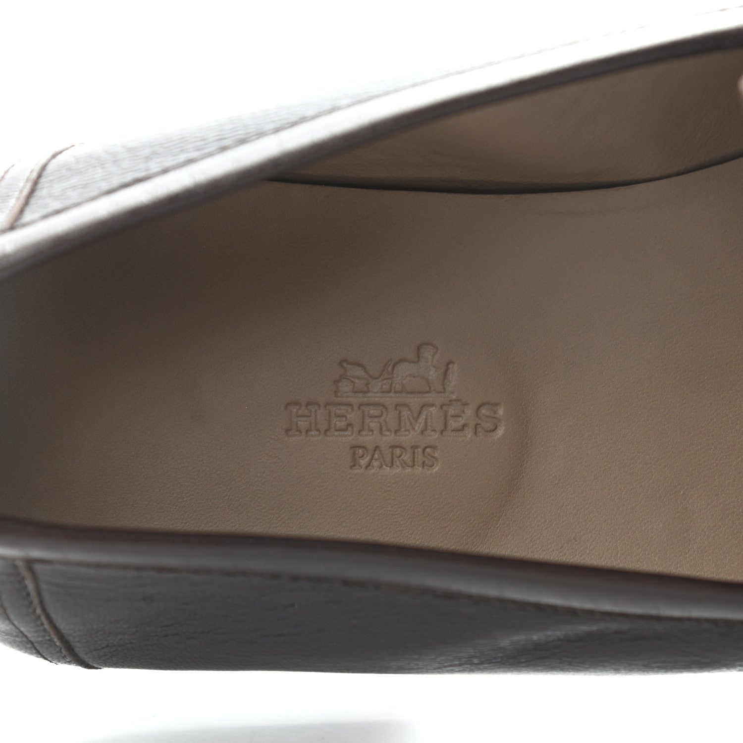 Hermes Goatskin Mens Paris Loafers 43 Cacao 7 of 11