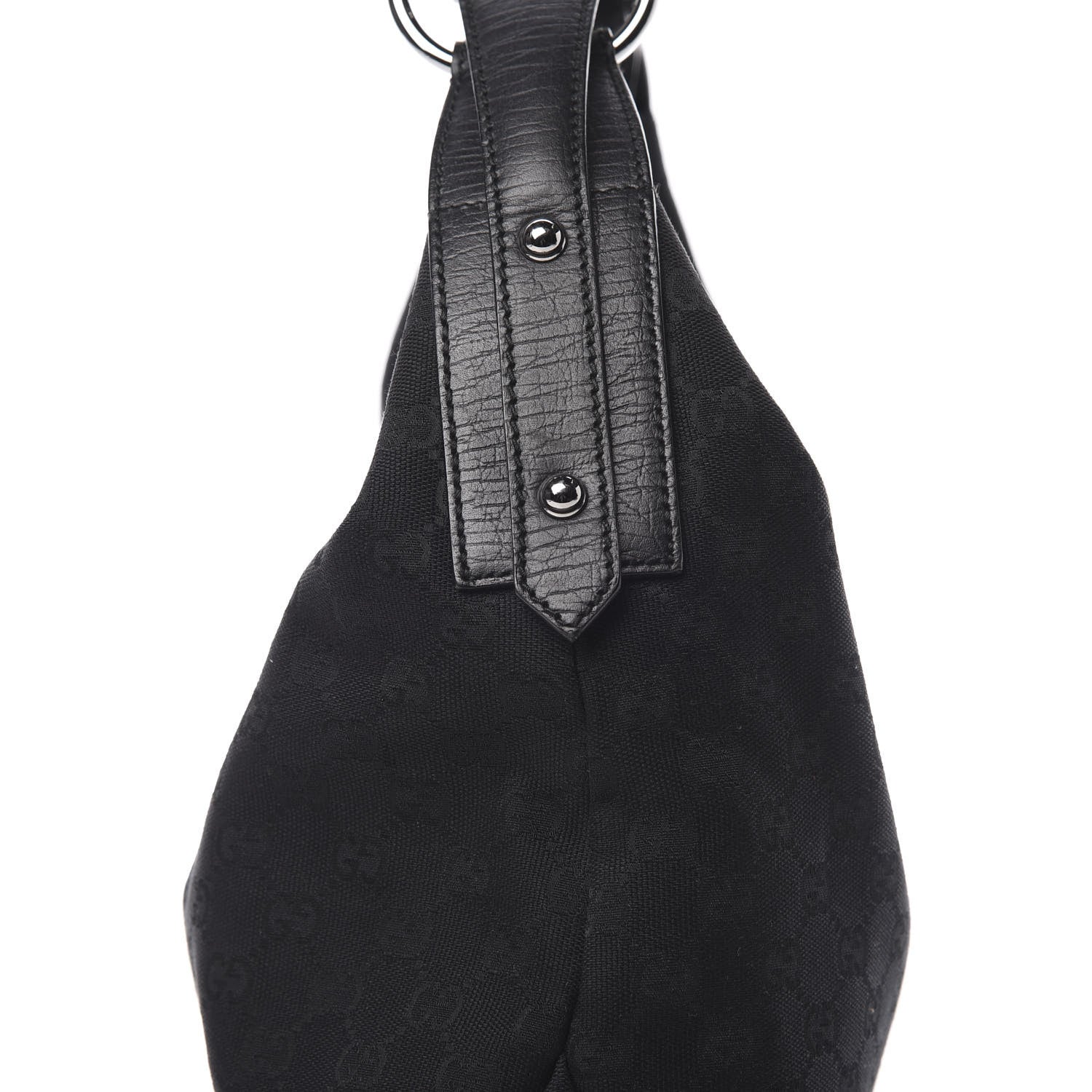 Gucci Monogram Medium Horsebit Chain Hobo Black 8 of 14