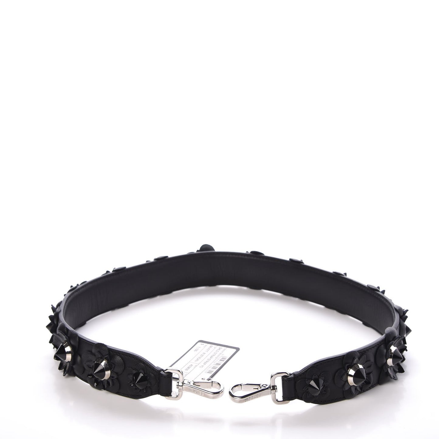 Vitello Dolce Nappa Patent Flowerland Studded Strap You Black