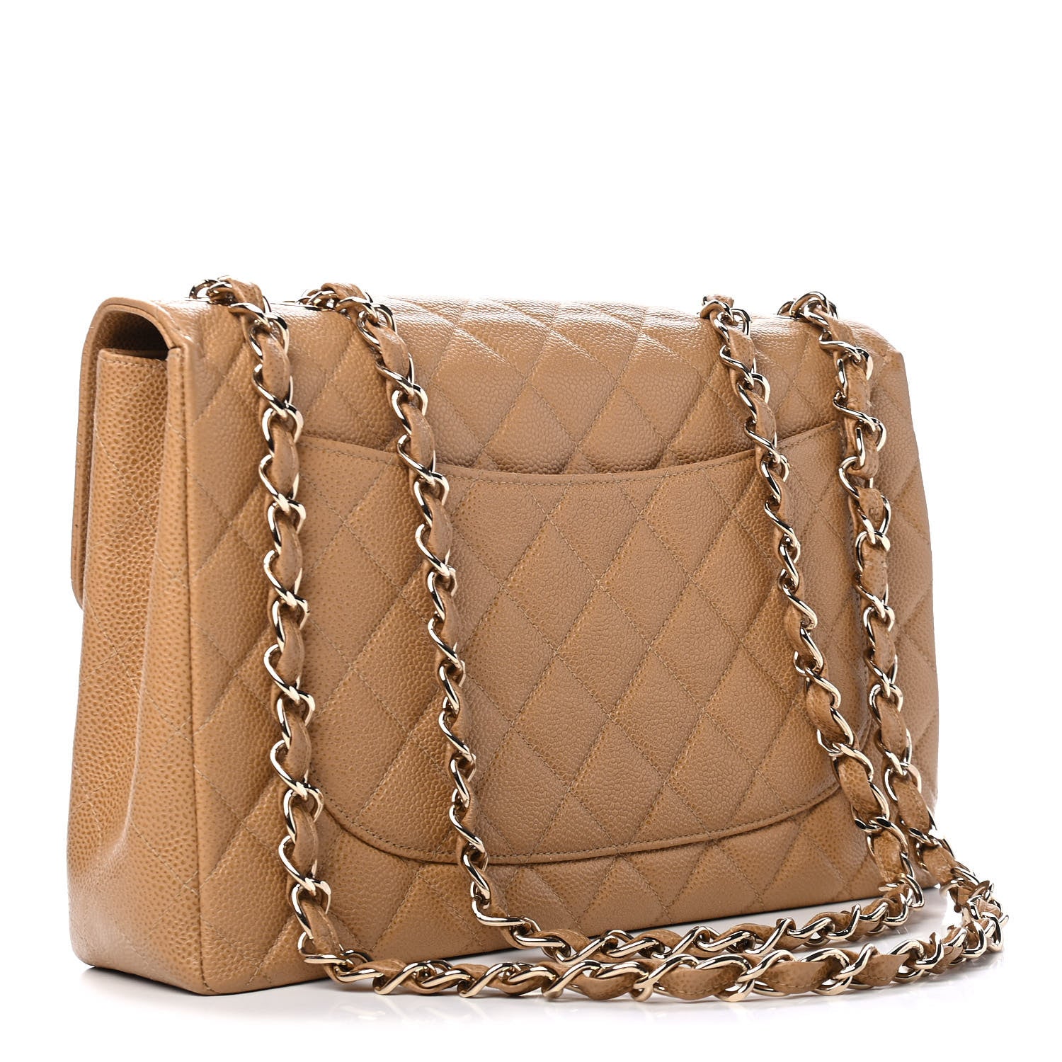 Chanel Caviar Quilted Jumbo Single Flap Beige 2 of 4