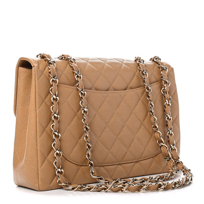 Chanel Caviar Quilted Jumbo Single Flap Beige 2 of 4
